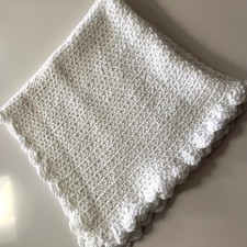 Jetée Blanche Faite Main Au Crochet Vintage Couverture Pour Bébé Jetée 26 X 26