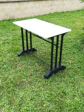 TABLE BISTROT FONTE & MARBRE RECTANGULAIRE ART DÉCO. ÉTAT CORRECT VOIR PHOTOS 
