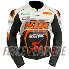 KTM Duke 2024 Veste en Vuir de Moto Vestes cuir de Motards Courses Hommes CE