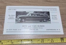 Vtg Betz and Van Buren Funeral Siebert Landau Ambulance Car Amsterdam NY Blotter