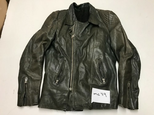 Veste cuir moto vintage - en,