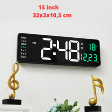 Horloge murale numérique LED 13 pouce à grand écran 32x3x10,5 cm à Télécommande