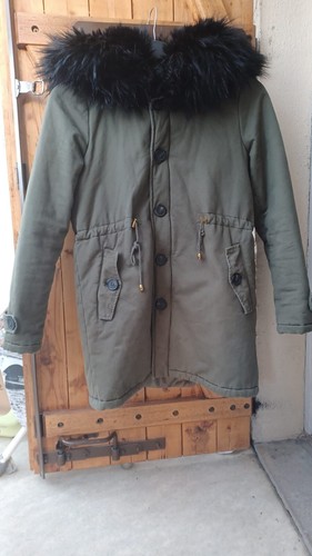 Manteau kaki capuche - capuche, en