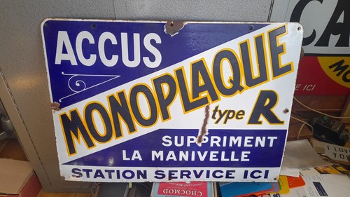 Plaque émaillée accus - plaque,
