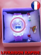 Montre Licorne LED Lumière Electronique Enfant Bijoux Bracelet Fille Réveil Mode