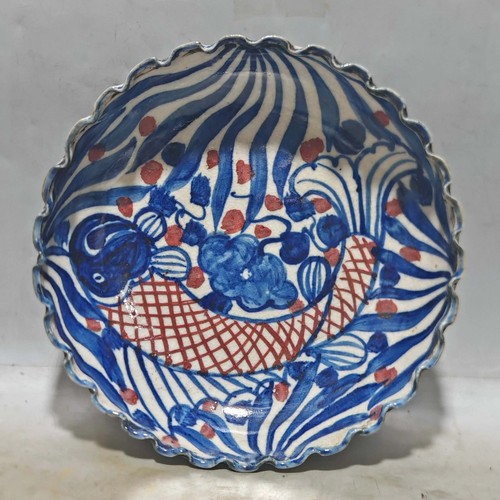 Assiette porcelaine bleu blanc