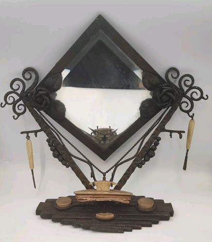 Rare miroir art deco - deco, fer
