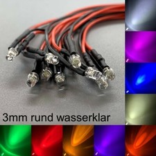Wired 3mm LEDs Round Water Clear All Colors 3mm LED Resistors