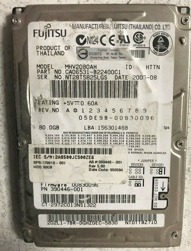 Disque dur ide 80 go - ide, 2.5"