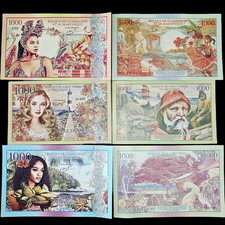LOT 3 PCS,Reunion & Mayotte Saint Pierre & Miquelon Guadeloupe banknote /unc