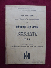 instruction emploi et fonctionnement rateau faneur DEERING n° 24 / 1949