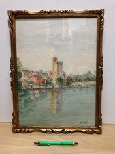 Aquarelle de la Tour Philippe le Bel vue du Rhône à Villeneuve les Avignon