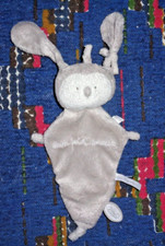 BP/ DOUDOU PLAT DIMPEL CHOUETTE HIBOU MON PETIT AMOUR GRIS "lire"