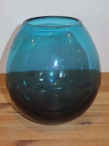 Grand vase bleu verre - bleu, en