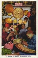 Old postcard AK MOROCCO manufacturer of copper trays (1083296)