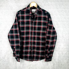 Goodfellow Chemise Homme XL Rouge Noir Carreaux Flanelle Boutonnée mans shirt