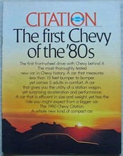 CHEVROLET CITATION Sedan COUPE Club Coupe Car USA Sales Brochure For 1980 #3907