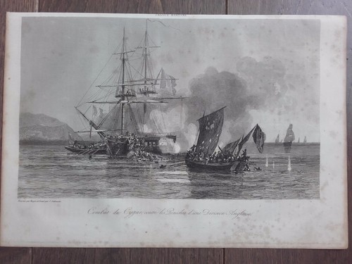 Gravure marine navires 1840 - marine,
