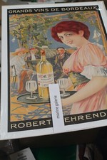 Affiche ancienne publicité couleur wall décor vintage vins de bordeaux wine 70cm