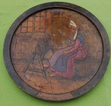 Ancienne Assiette Bois peint