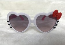 Lunettes de soleil solaires uv400 enfants coeurs blancs moustaches chat noeud