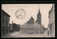 Old postcard La Ville-du-Bois, L ́Eglise 1912 