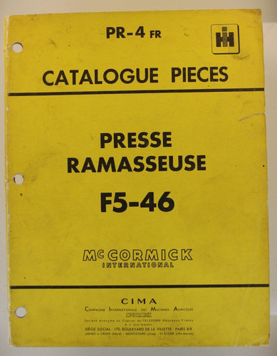 Catalogue pièces presse - pièces,
