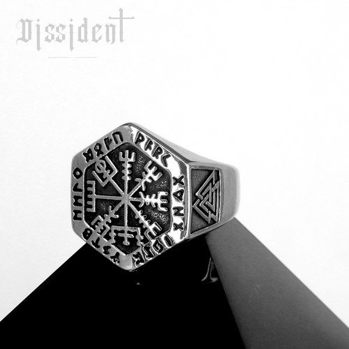 Bague chevalière acier - chevalière,