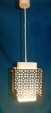 ANTIQUE PERFORATED CANVAS AND OPALINE CHANDELIER PENDANT dlg MATEGOT, ROCKABILLY