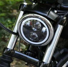 1X MOTORCYCLE H4 5.75" LED HEADLIGHT FOR HARLEY IRON FAT BOB DYNA 883 CANBUS 6000K 75WATT