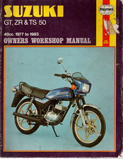 Haynes Suzuki GT50 B TS50 KN ZR50 X1 SL S ER +  Routine Maintenance Guide Poster