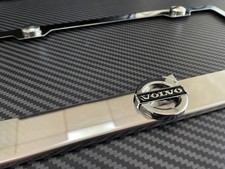 1pc (silver/black) VOLVO 3D Emblem STAINLESS STEEL License Plate Frame RUST FREE