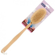 Grande Brosse à Bain Douche en Bois 42x7x3cm Dos Corps Manche Amovible