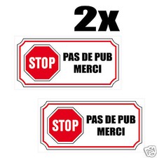 2x Sticker Autocollant STOP