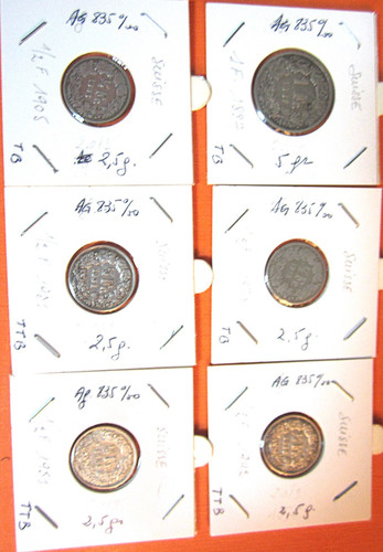 Lot pièces argent - 6,