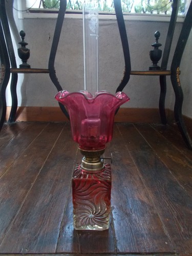 Lampe petrole cristal - petrole, baccarat
