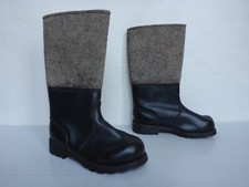 Ancienne Bottes de Feutre D'Hiver DDR? Nva ?Sapeurs-Pompiers? Cuir Gr. 36 ?