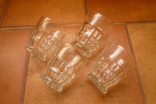4 Lovely Very Vintage Molded Glass Glasses (Old Lemonade Glasses)