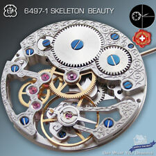 MOVEMENT ETA UNITAS 6497-1, TRADITIONAL SKELETON BEAUTY, RHODIUM, SWISS