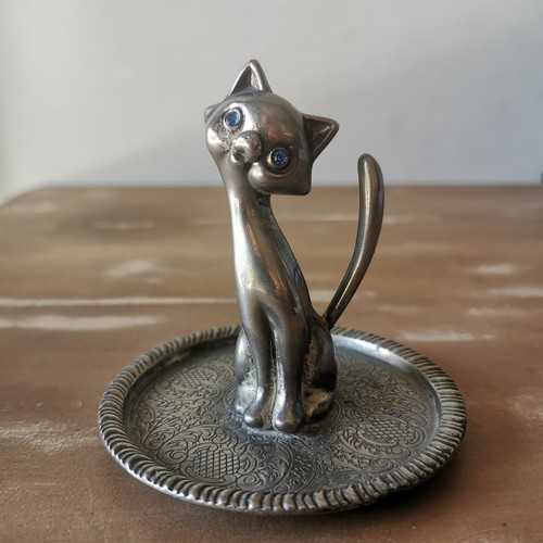 Porte bijoux bague chat silver - porte,