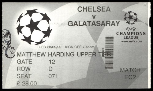 Ticket 1999 chelsea - chelsea, fc