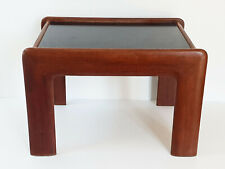 1960 SOLID TEAK & BLACK FORMICA SCANDINAVIAN HEMP END COFFEE TABLE VINTAGE