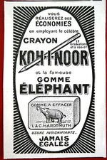 1913 ADVERTISING KOH I NOOR PENCIL - Elephant Eraser