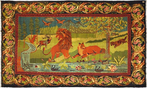 Tapis kelim lion tissé - tapis,