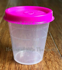 TUPPERWARE Midget Spice Dressing Mini Pill 2 oz Container Clear & Neon Hot Pink 