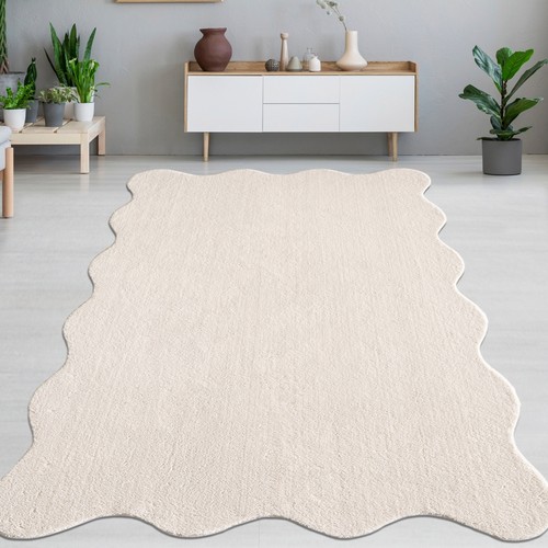 Tapis design beige ondulé