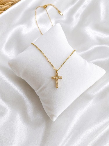 Collier pendentif croix - , acier