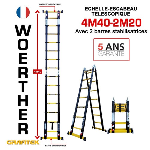 Echelle escabeau télescopique - echelle-escabeau,