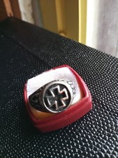 Chevalière homme biker Croix de Templiers Acier inoxydable Taille 80 FR / US 13