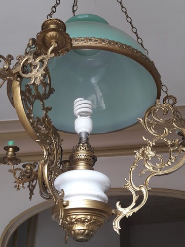 Lustre salon opaline - salon, verte